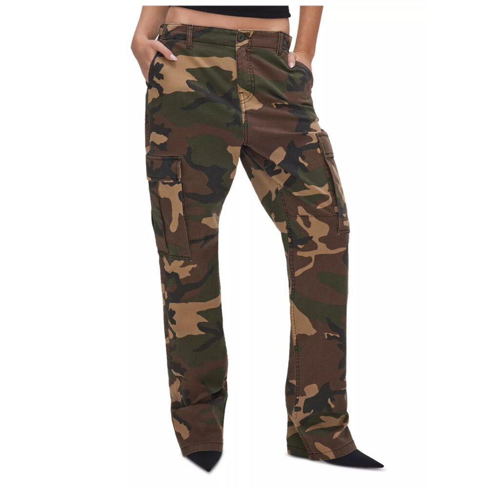 GOOD AMERICAN Uniform Cargo Pants - Fatigue Green - Size 2,4,6